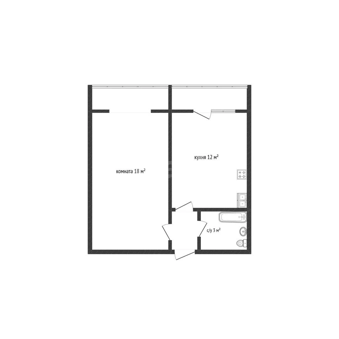 1-к квартира, 34.9м² (Московская улица, 148к2) - миниатюра 7