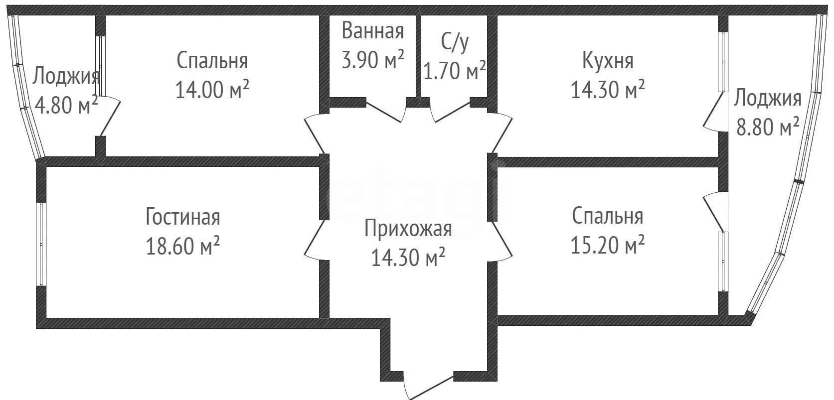 3-к квартира, 81.5м² (улица Адмирала Серебрякова, 3к3) - миниатюра 31