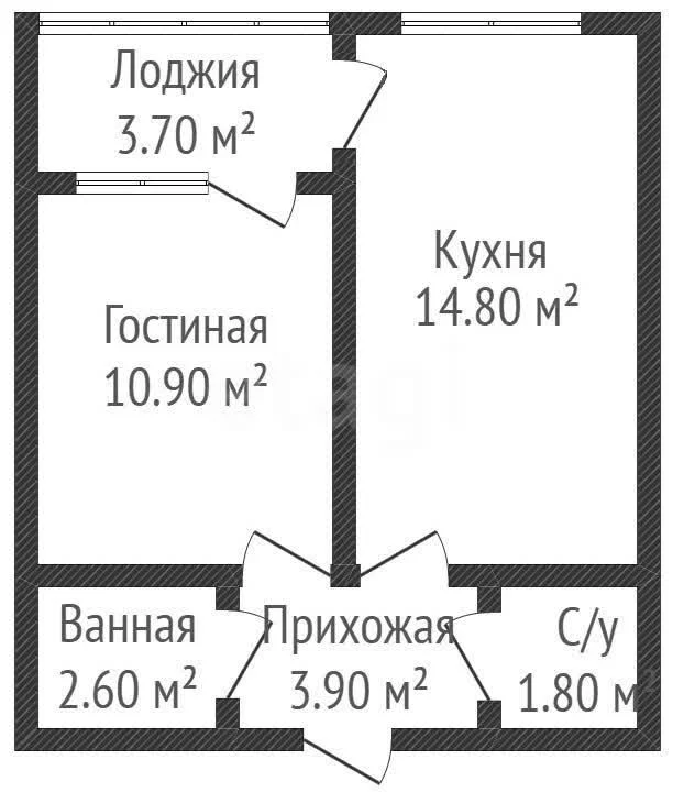 1-к квартира, 34.1м² (улица Западный Обход, 39/2к4) - миниатюра 35