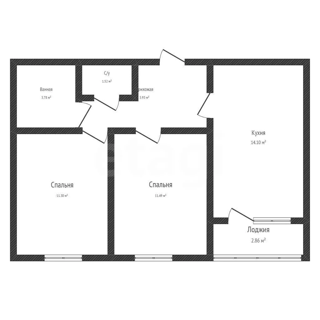 2-к квартира, 49.1м² (улица имени Героя Ростовского, 8к2) - миниатюра 7