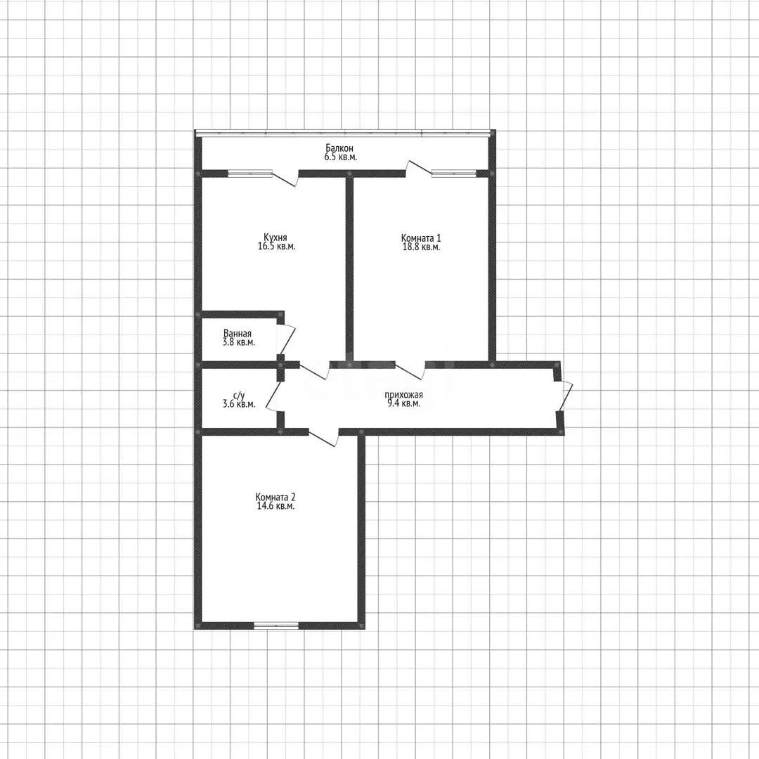 2-к квартира, 66.7м² (улица 1 Мая, 394/2) - миниатюра 18