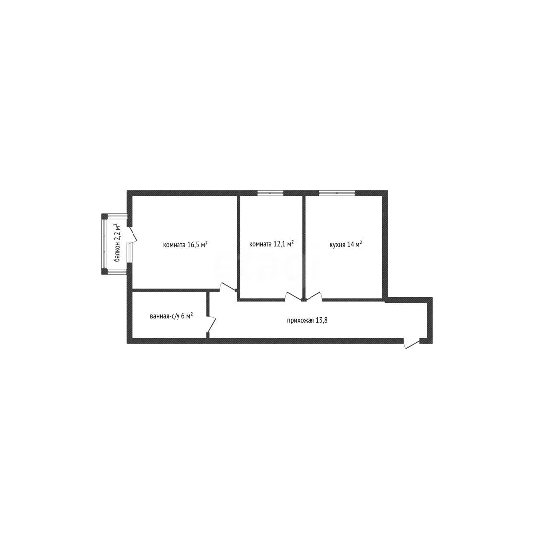 2-к квартира, 62.4м² (улица Дементия Красюка, 49) - миниатюра 22