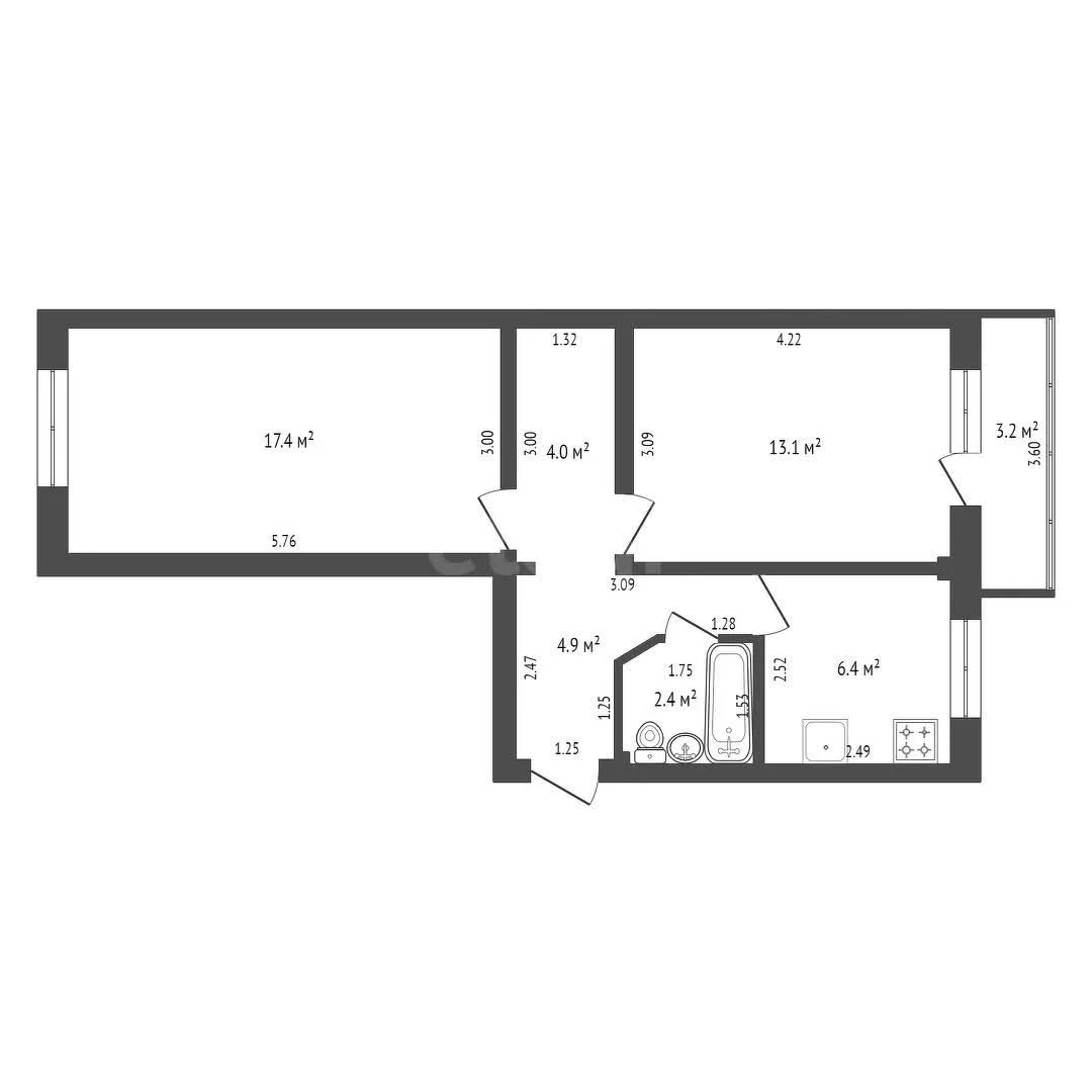 2-к квартира, 48.2м² (улица Айвазовского, 104) - миниатюра 13