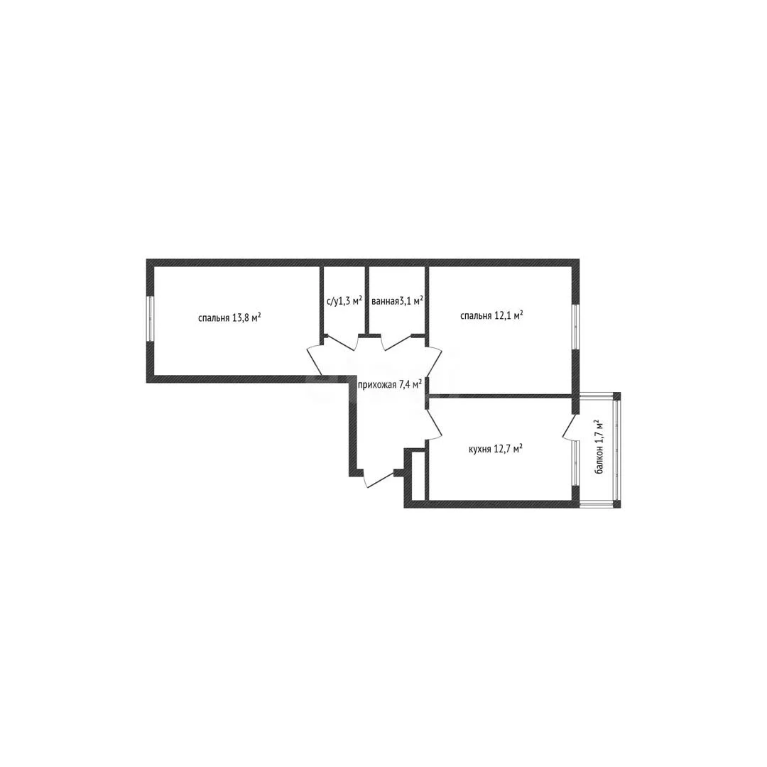 2-к квартира, 51.1м² (улица имени Героя Ростовского, 8к5) - миниатюра 14