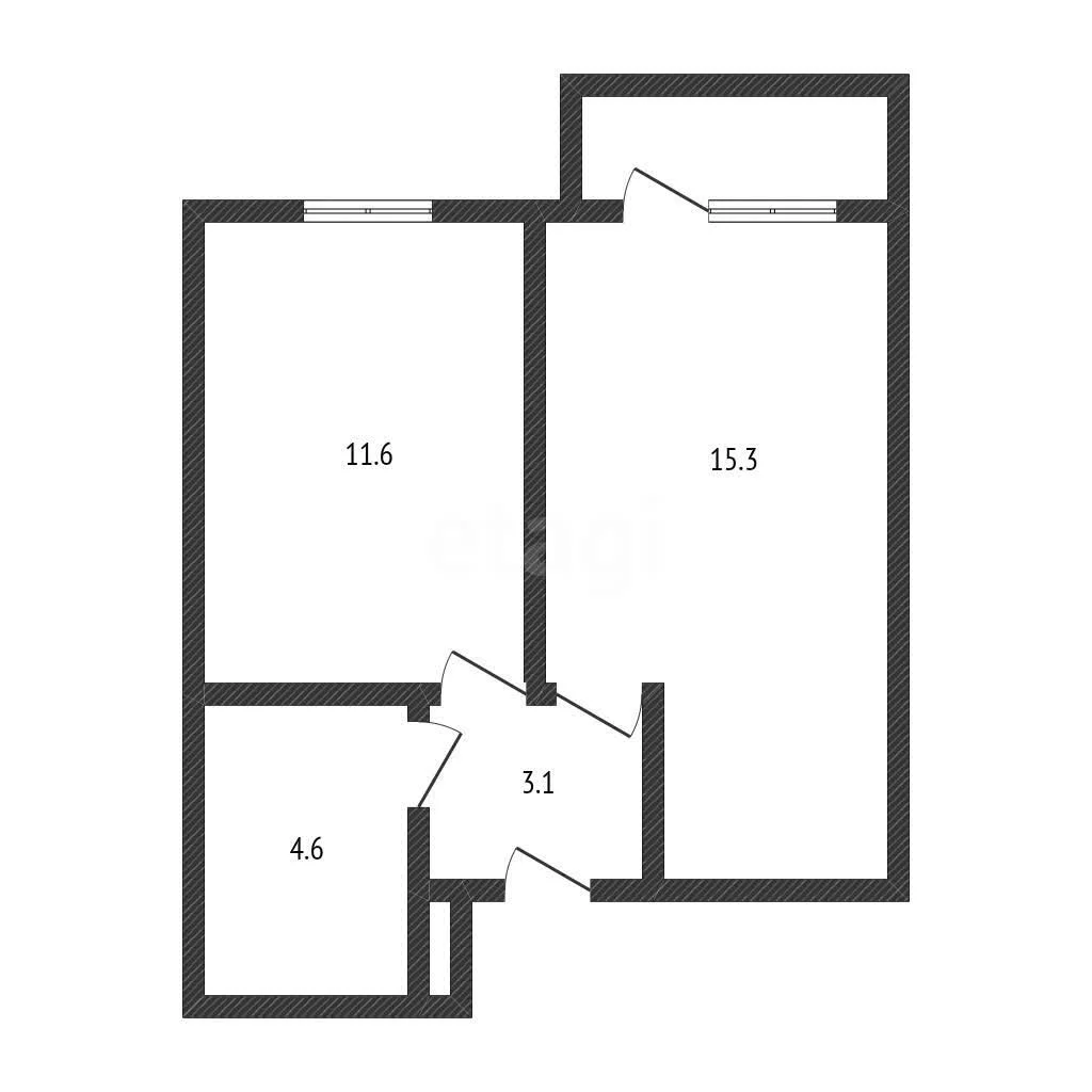 1-к квартира, 35.1м² (улица Лётчика Позднякова, 2к23) - миниатюра 16