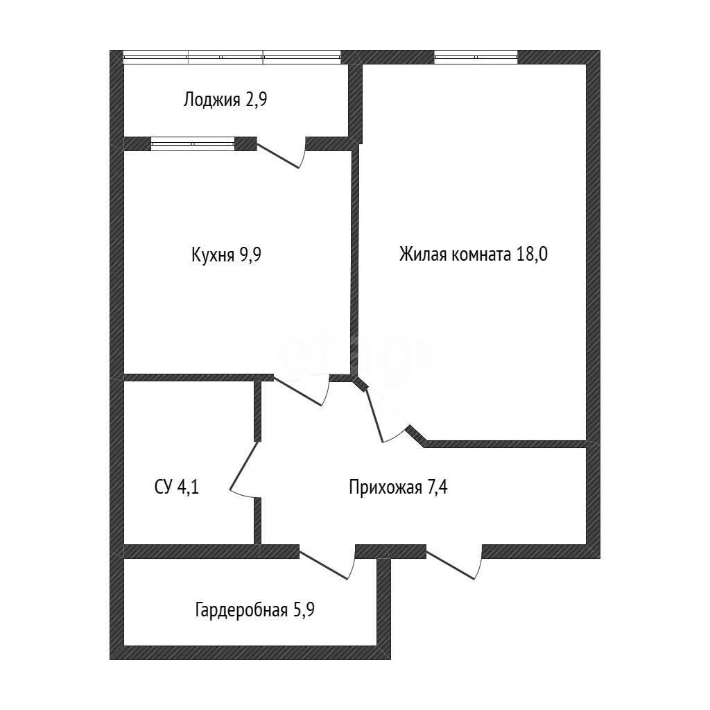 1-к квартира, 45.3м² (Первомайская улица, 36/5) - миниатюра 20