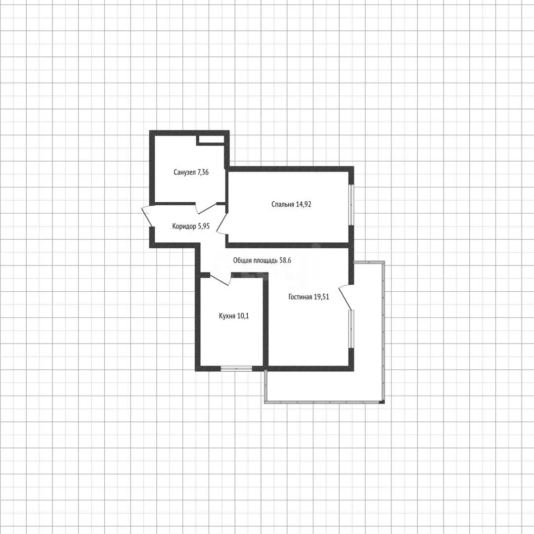 2-к квартира, 58.6м² (улица имени 40-летия Победы, 127) - миниатюра 13