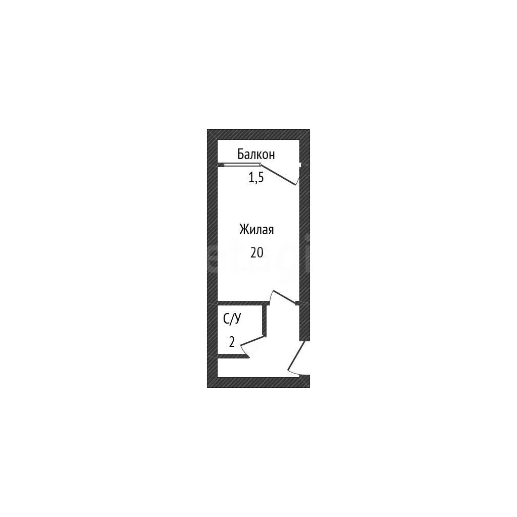 Студия, 25.5м² (Измаильская улица, 15) - миниатюра 12