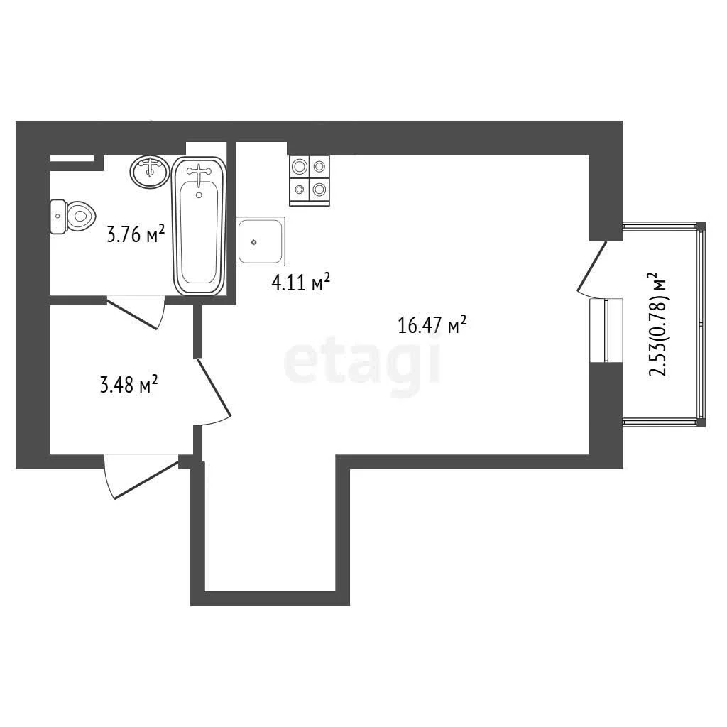Студия, 28.3м² (Лиссабонская улица, 109к25) - миниатюра 15