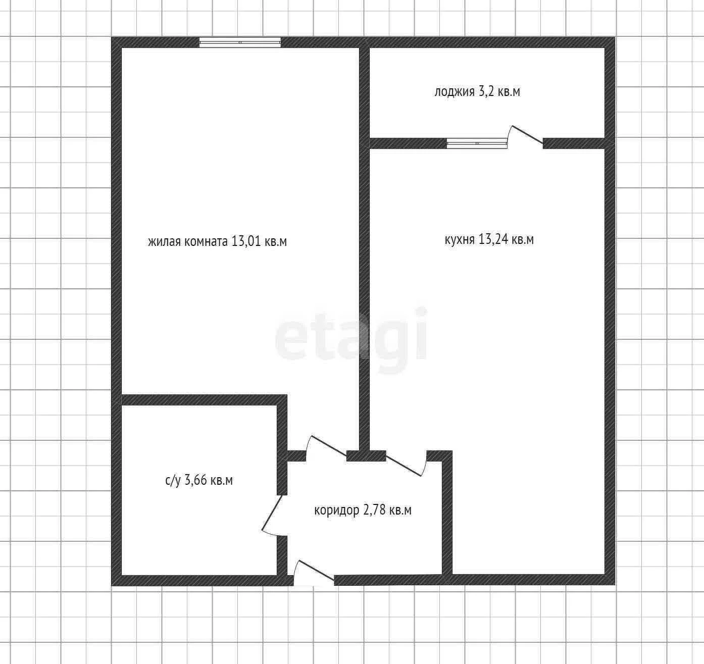 1-к квартира, 32.9м² (улица Петра Метальникова, 36) - изображение 1
