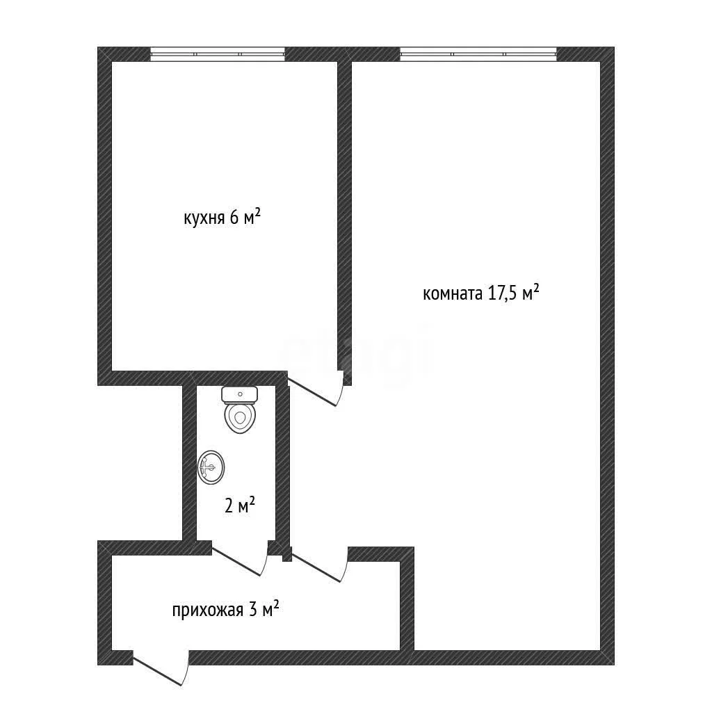 1-к квартира, 27.6м² (улица Вавилова, 10) - миниатюра 9