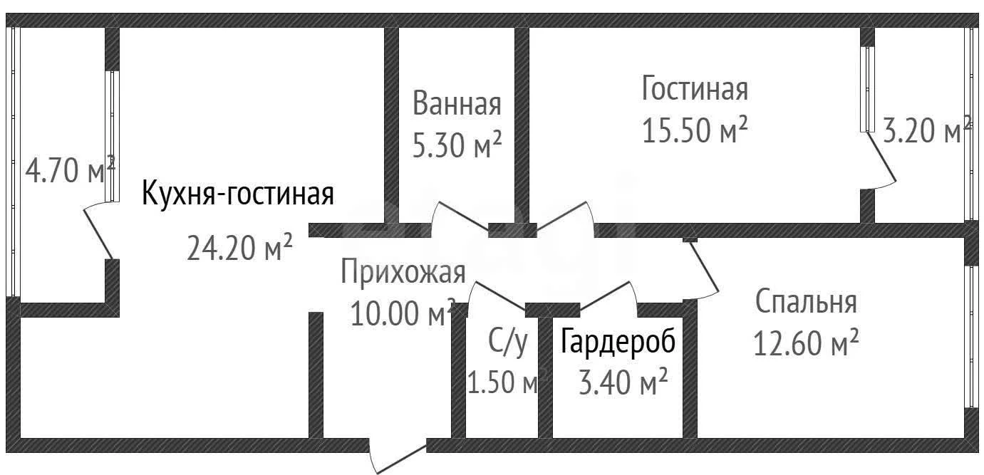 2-к квартира, 72.5м² (улица Наставников, 14) - миниатюра 37