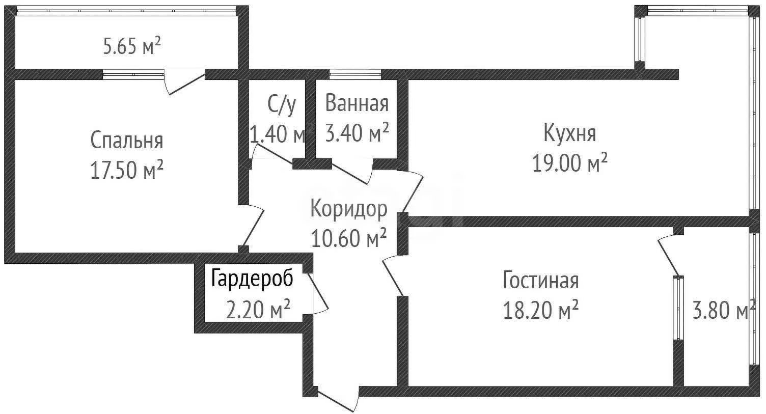 2-к квартира, 66.4м² (Гаражная улица, 107) - миниатюра 39