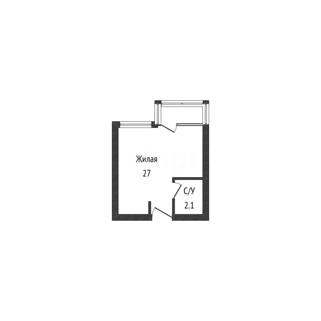 Студия, 28.5м² (улица им. Мурата Ахеджака, 12) - миниатюра 11