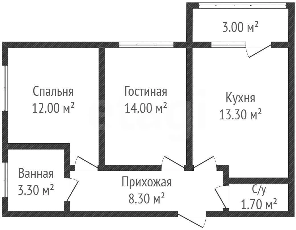 2-к квартира, 53.3м² (улица Западный Обход, 42/3к3) - миниатюра 16