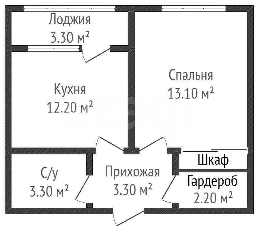 1-к квартира, 34.1м² (улица имени Генерала Корнилова, 9к1) - миниатюра 36