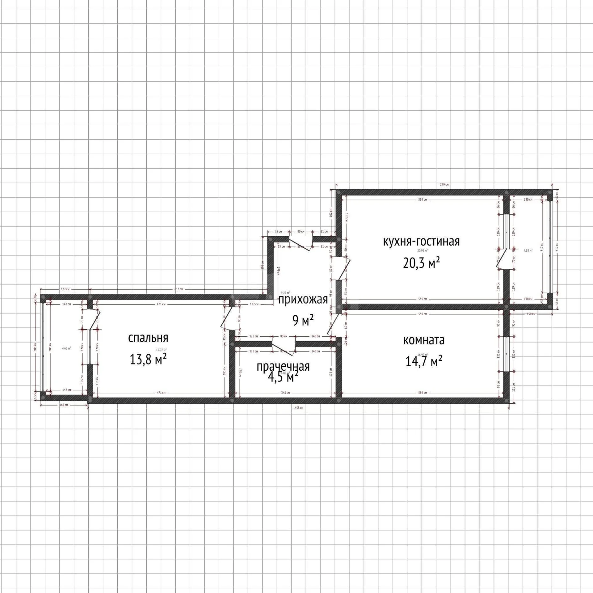 2-к квартира, 61.3м² (улица Лётчика Позднякова, 2к15) - изображение 1