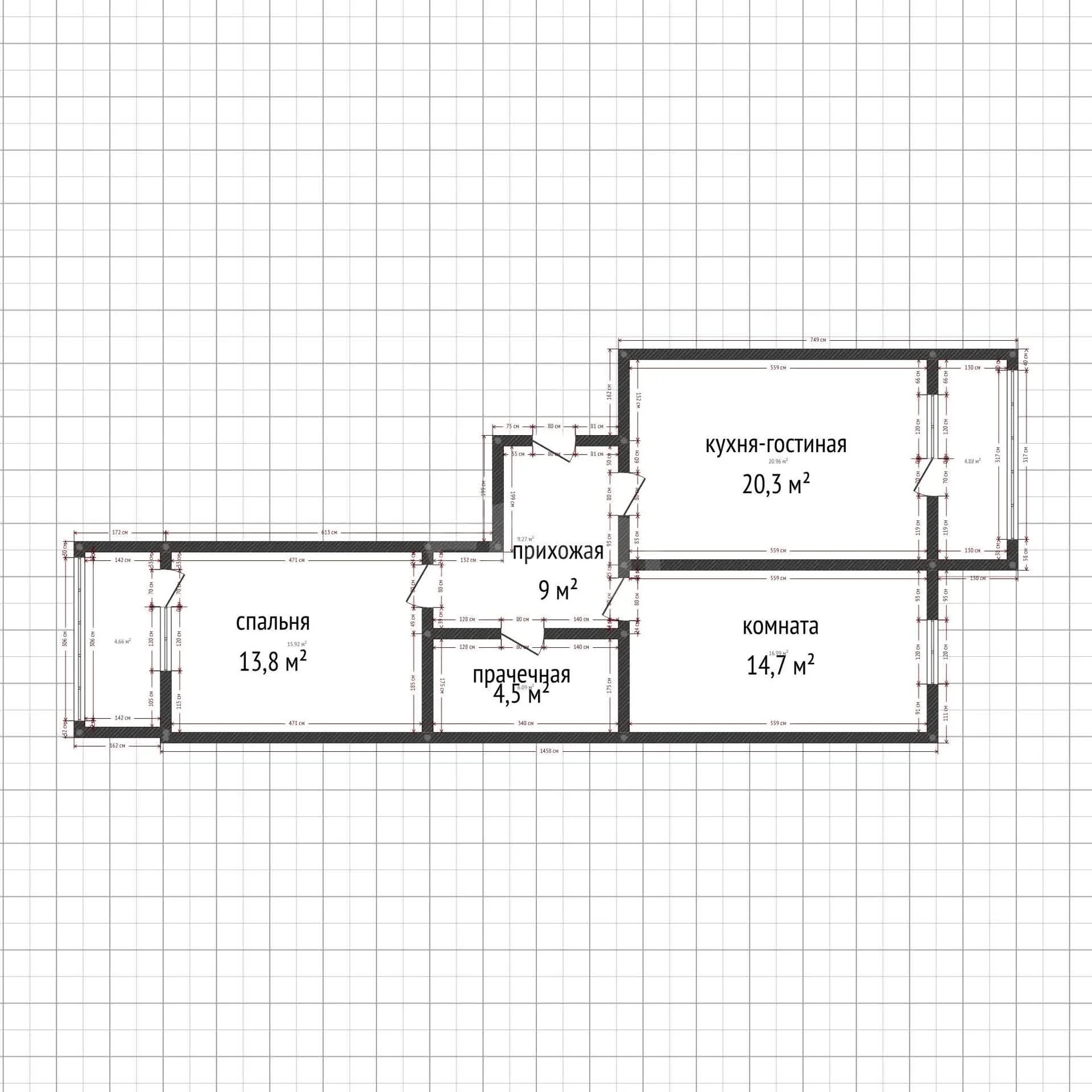 2-к квартира, 61.3м² (улица Лётчика Позднякова, 2к15) - миниатюра 38