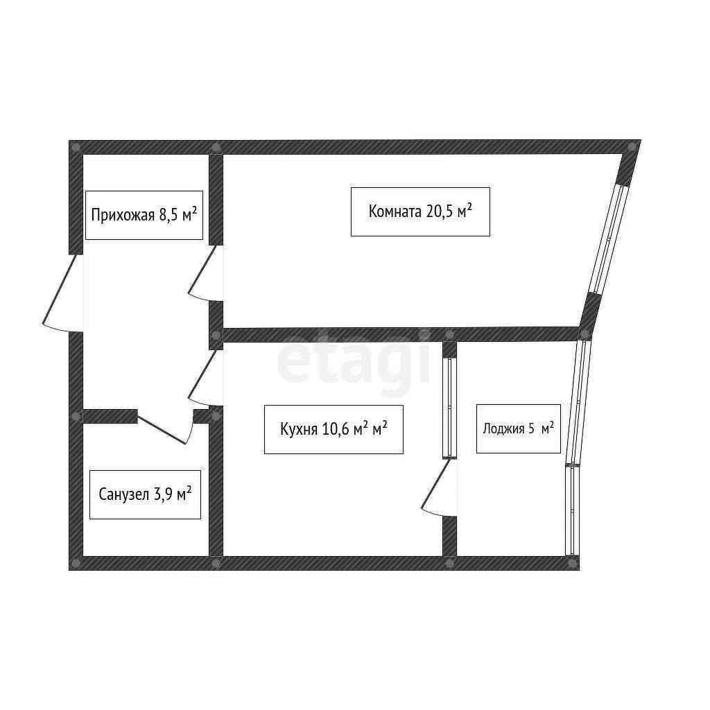 1-к квартира, 43м² (Бородинская улица, 10) - миниатюра 14