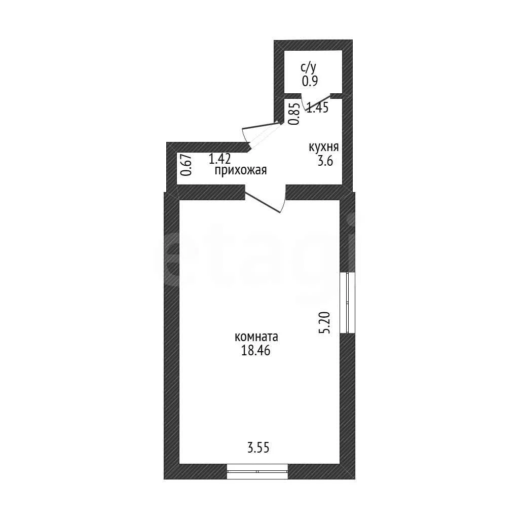 Студия, 23.5м² (улица Юннатов, 5) - миниатюра 25