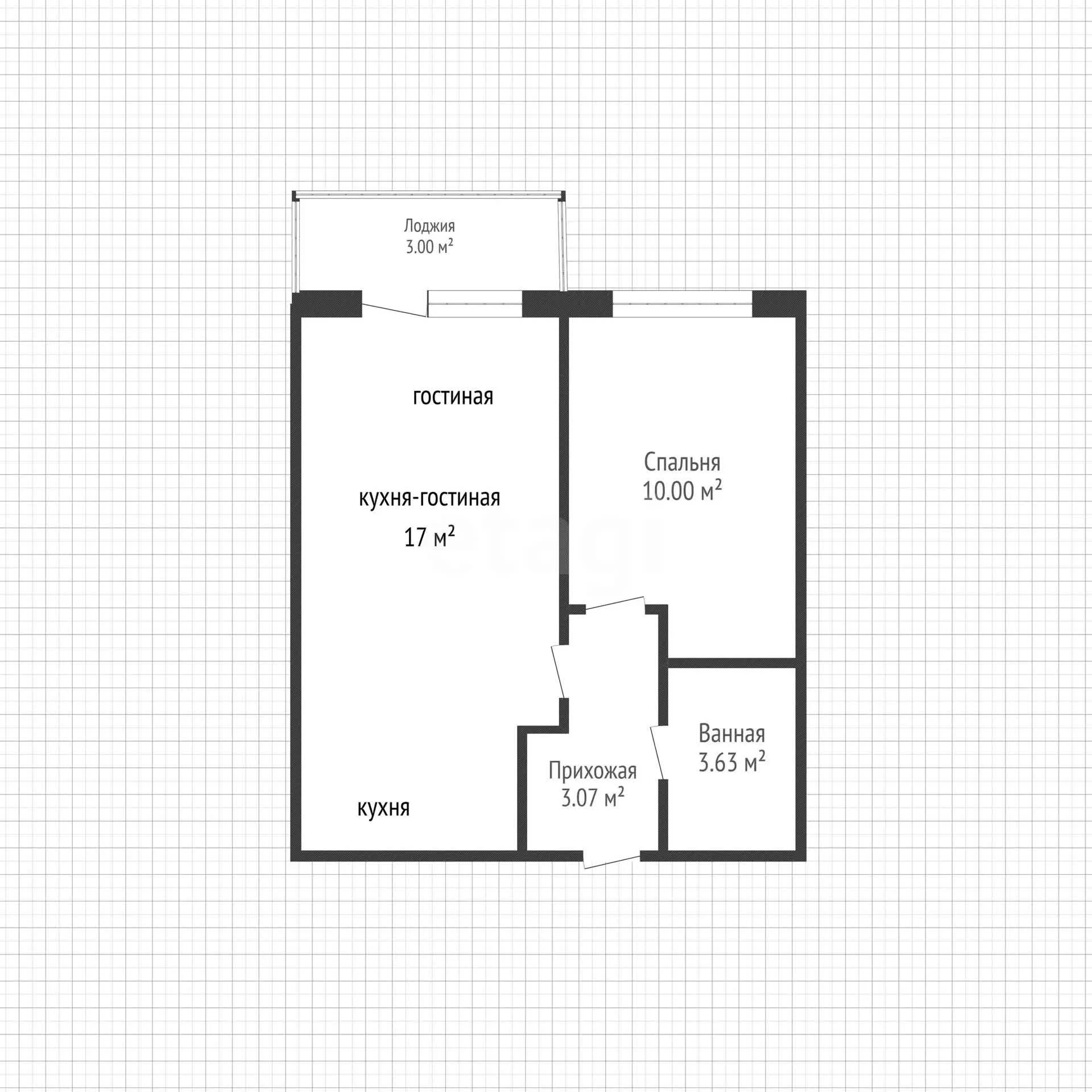 1-к квартира, 33.7м² (Бжегокайская улица, 31/3к3) - миниатюра 11