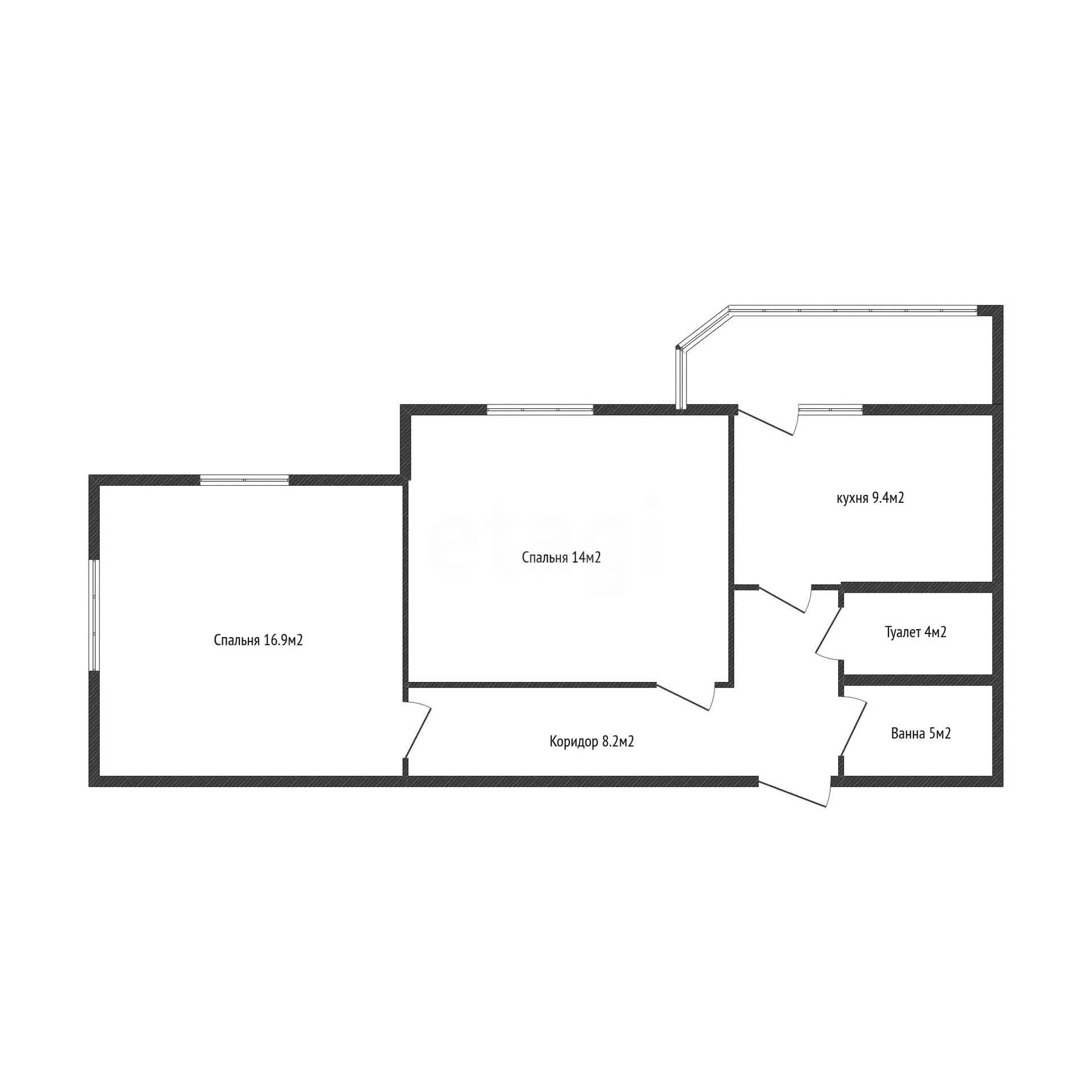 2-к квартира, 52.6м² (улица Героя А.А. Аверкиева, 15) - миниатюра 20