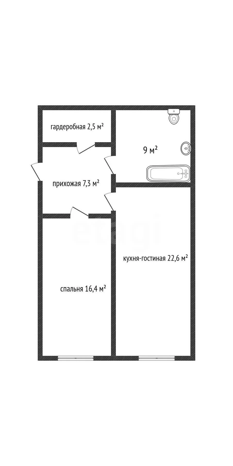 2-к квартира, 60.3м² (улица Краеведа Соловьёва, 2/2) - миниатюра 22