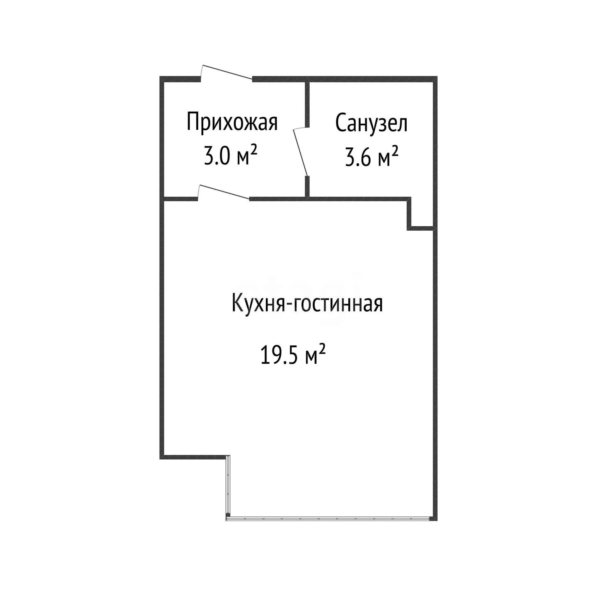 Студия, 26.1м² (Песочная улица, 1к5) - миниатюра 20