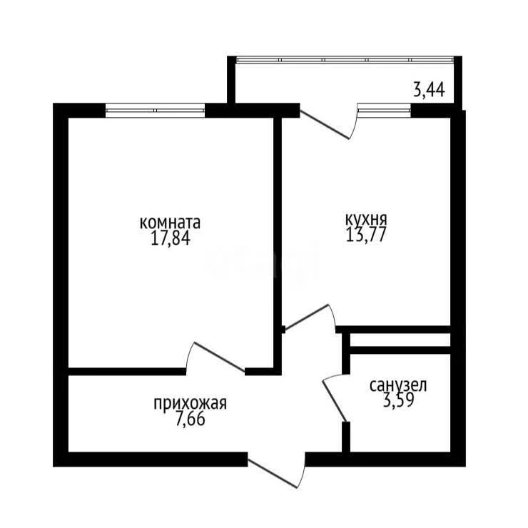 1-к квартира, 42.9м² (улица Гидростроителей, 57) - миниатюра 6