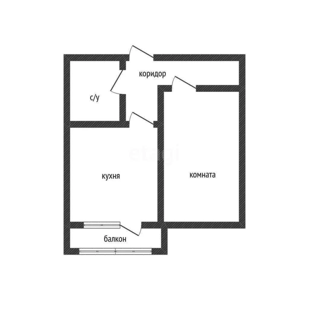 1-к квартира, 34.5м² (улица имени Героя Ростовского, 8) - изображение 1