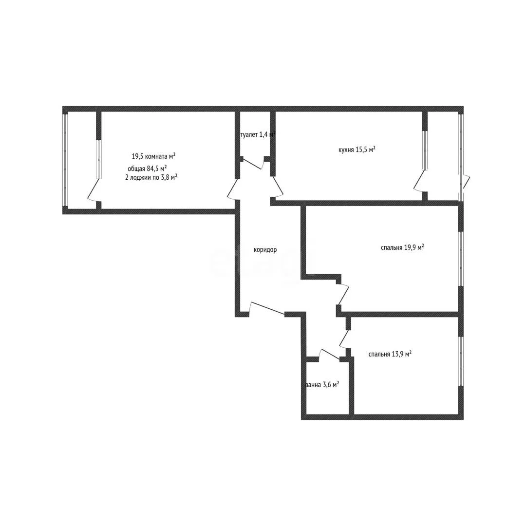 3-к квартира, 84.5м² (улица имени Николая Семеновича Котлярова, 21) - миниатюра 15