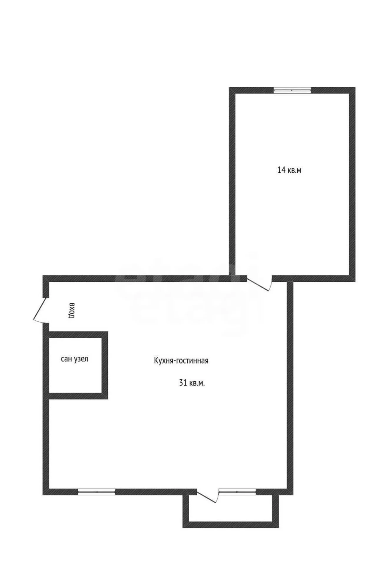 1-к квартира, 46м² (улица Андрухаева, 45) - миниатюра 11
