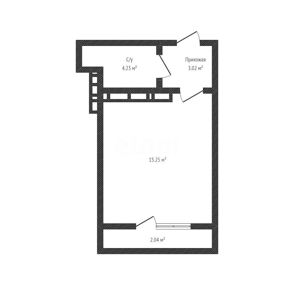Студия, 23.5м² (, 66к2) - миниатюра 7