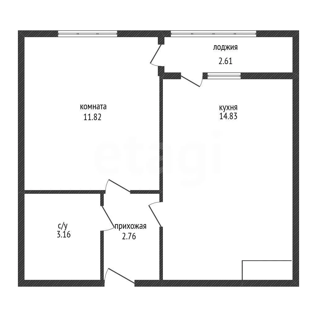 1-к квартира, 32.6м² (улица Генерала Трошева, 11) - миниатюра 20