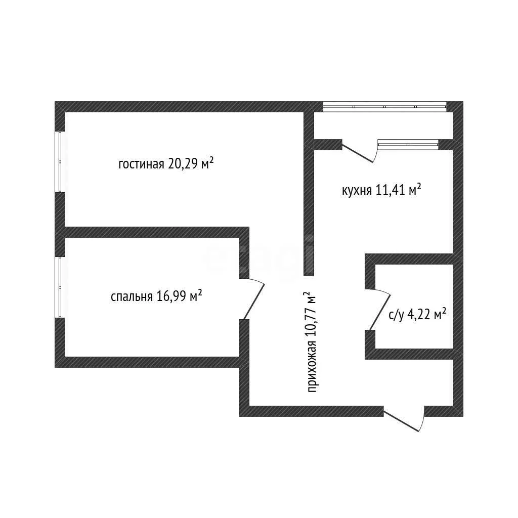 2-к квартира, 63.3м² (улица имени Героя Георгия Бочарникова, 8к1) - миниатюра 11