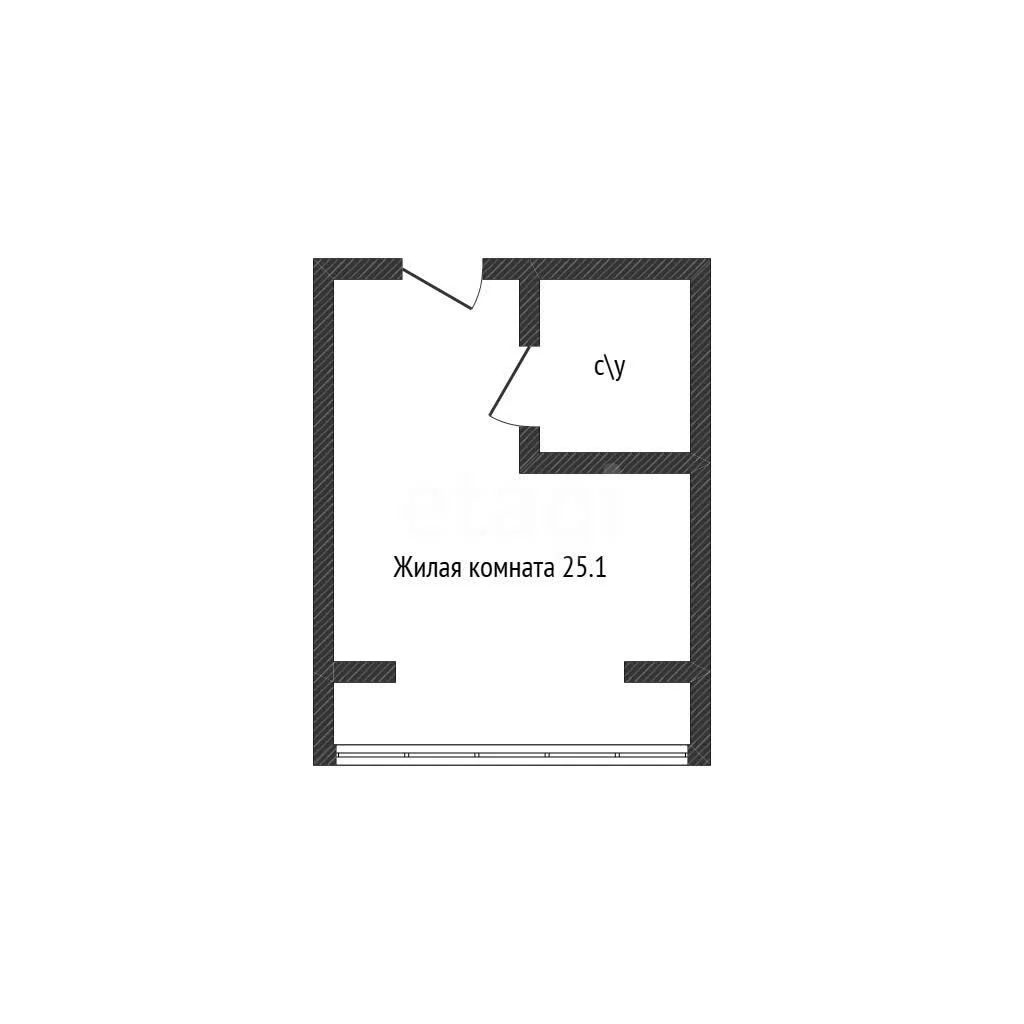Студия, 25.1м² (улица Шевкунова, 5) - миниатюра 8