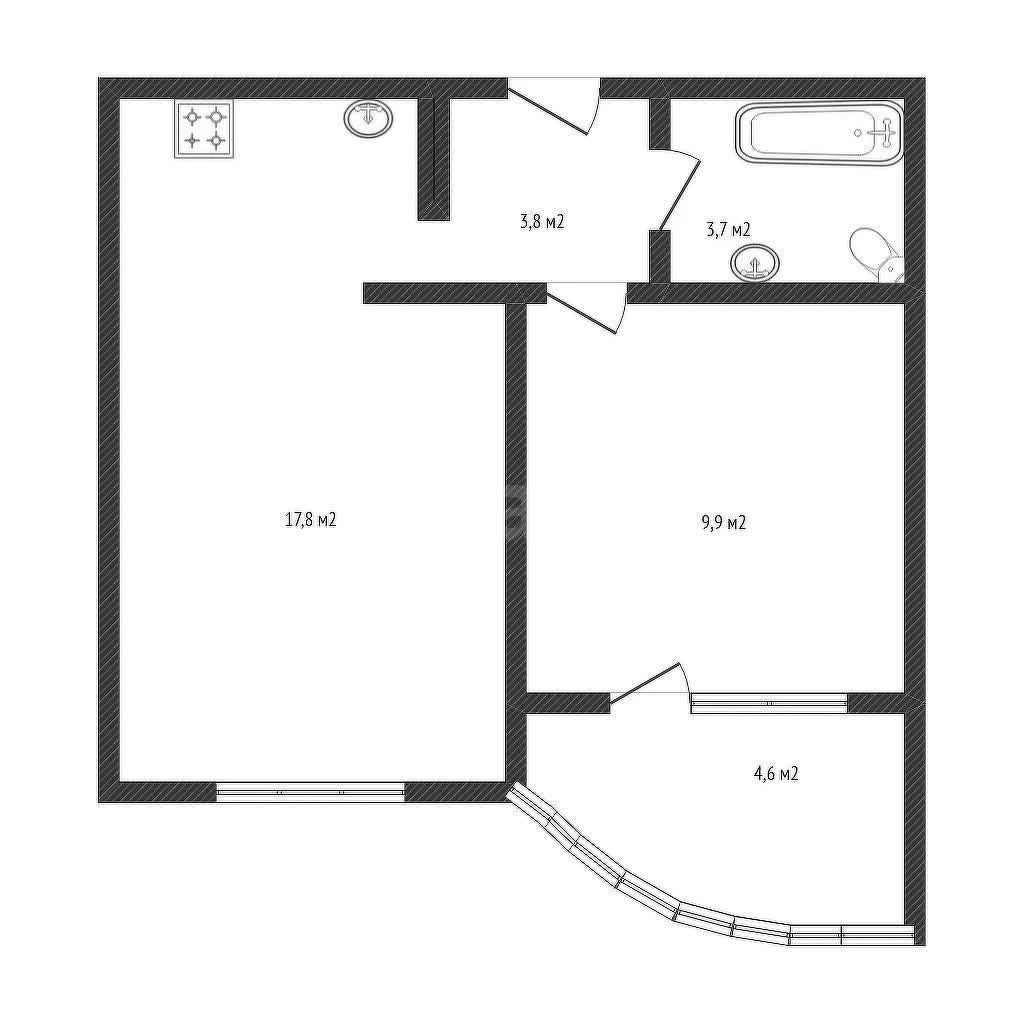 1-к квартира, 39.8м² (улица Константина Гондаря, 105) - миниатюра 20