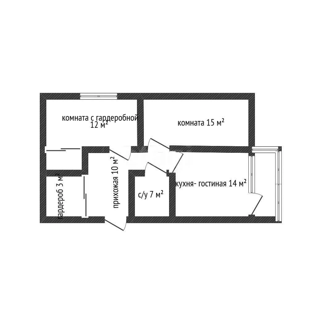2-к квартира, 55.9м² (улица Шевченко, 1б) - миниатюра 21