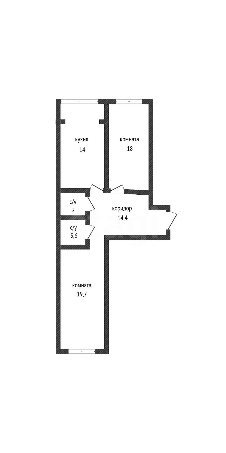 2-к квартира, 70.8м² (улица Адмирала Серебрякова, 3/1) - миниатюра 14