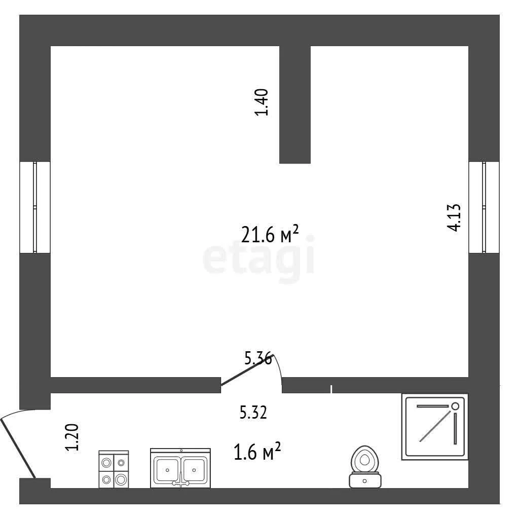 1-к квартира, 27.7м² (Рашпилевская улица, 11) - миниатюра 11