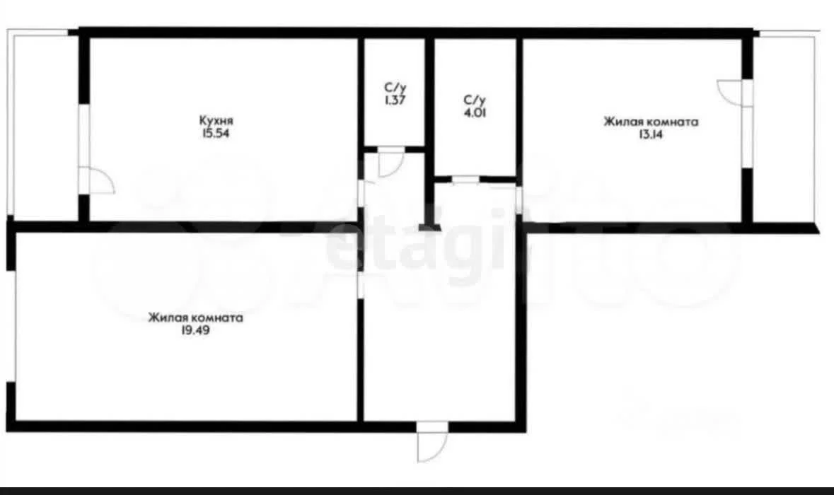 2-к квартира, 67.1м² (Совхозная улица, 20) - миниатюра 18