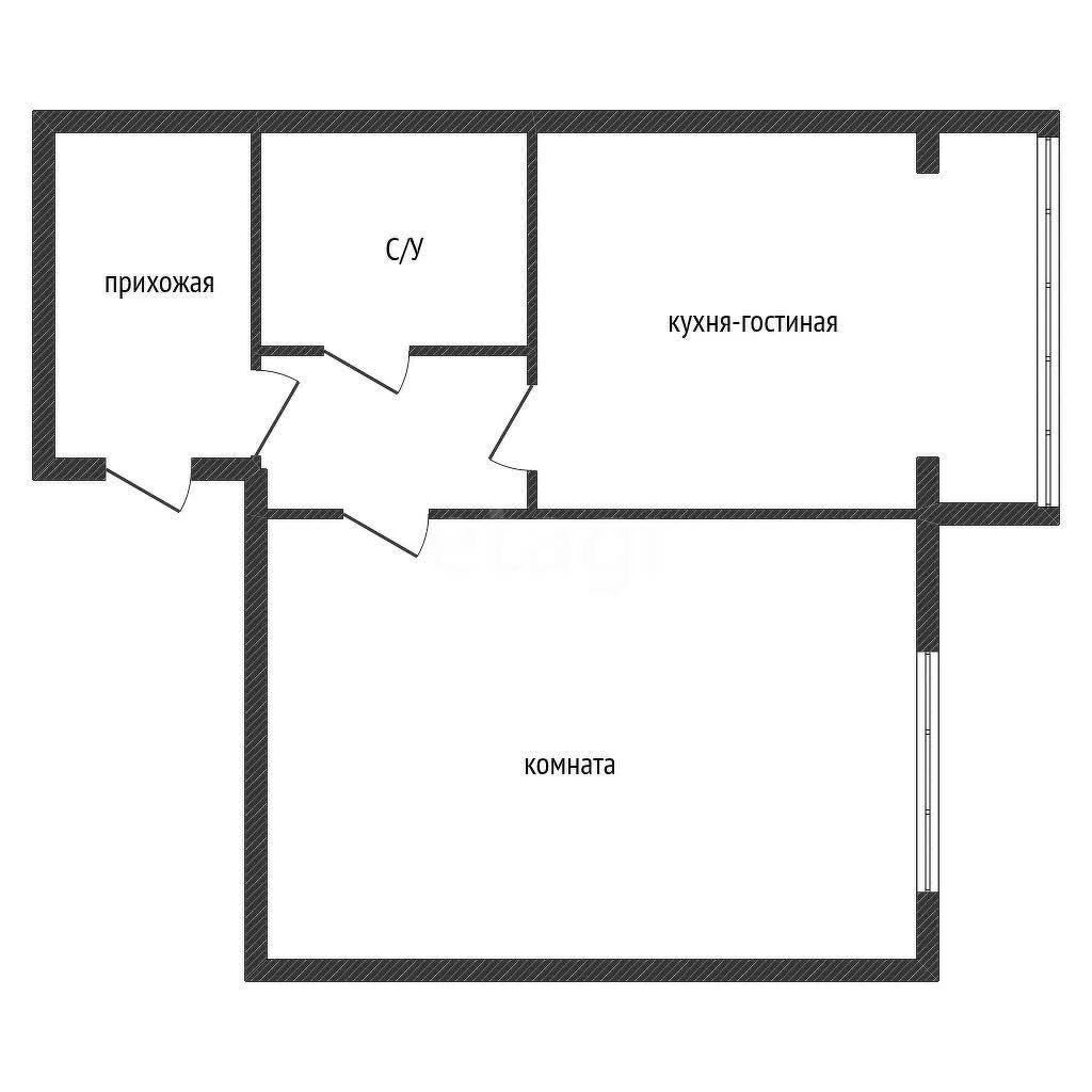 1-к квартира, 45.8м² (улица Гагарина, 148/1к1) - миниатюра 6