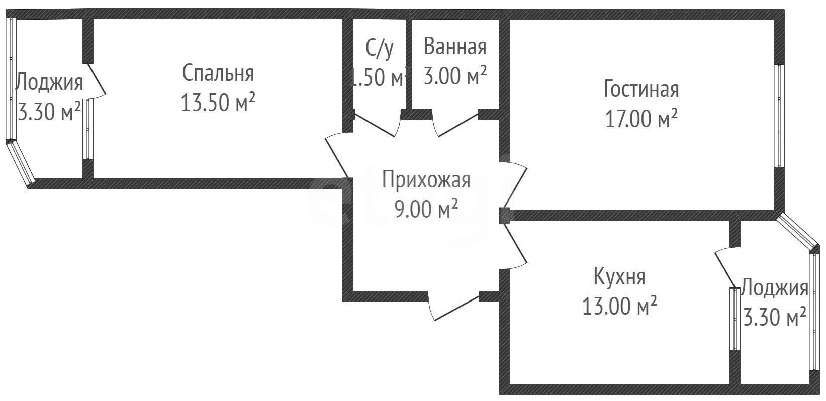 2-к квартира, 60.1м² (улица им. Героя Яцкова И.В., 9к3) - миниатюра 37