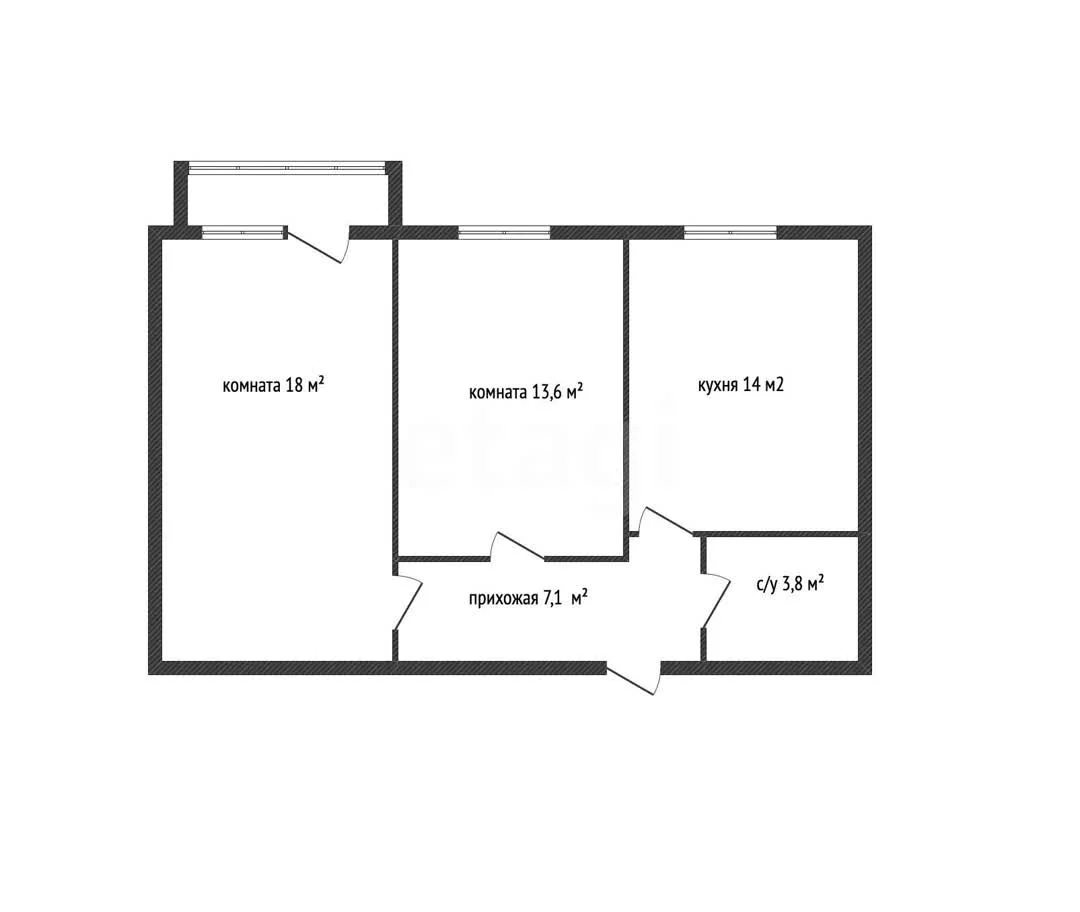 2-к квартира, 50.9м² (улица Ивана Беличенко, 89) - миниатюра 7