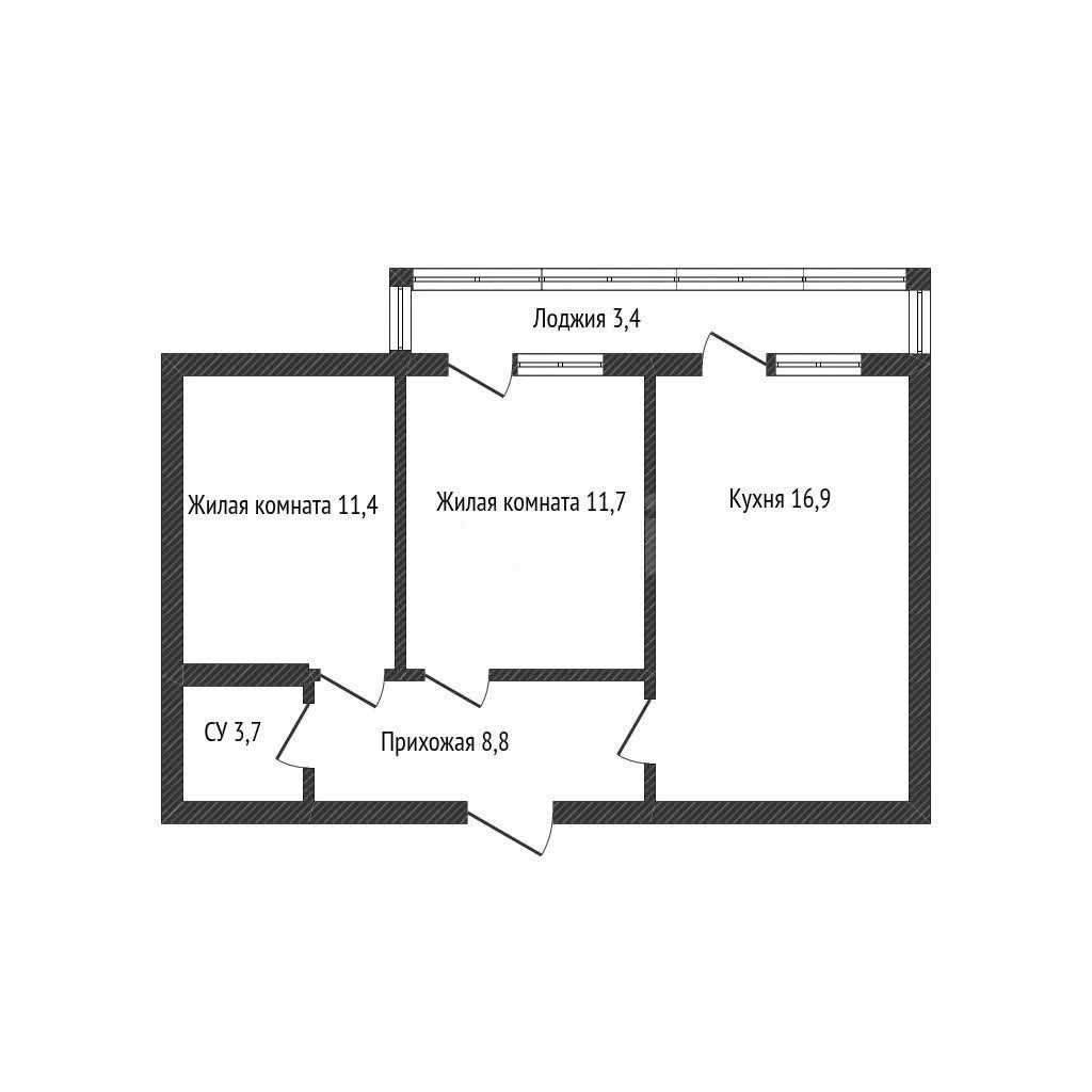 2-к квартира, 51.2м² (улица имени Героя Георгия Бочарникова, 4к1) - миниатюра 17