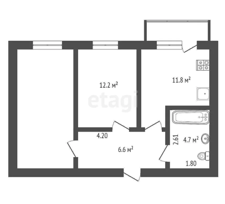 2-к квартира, 54.1м² (Суздальская улица, 15) - миниатюра 12