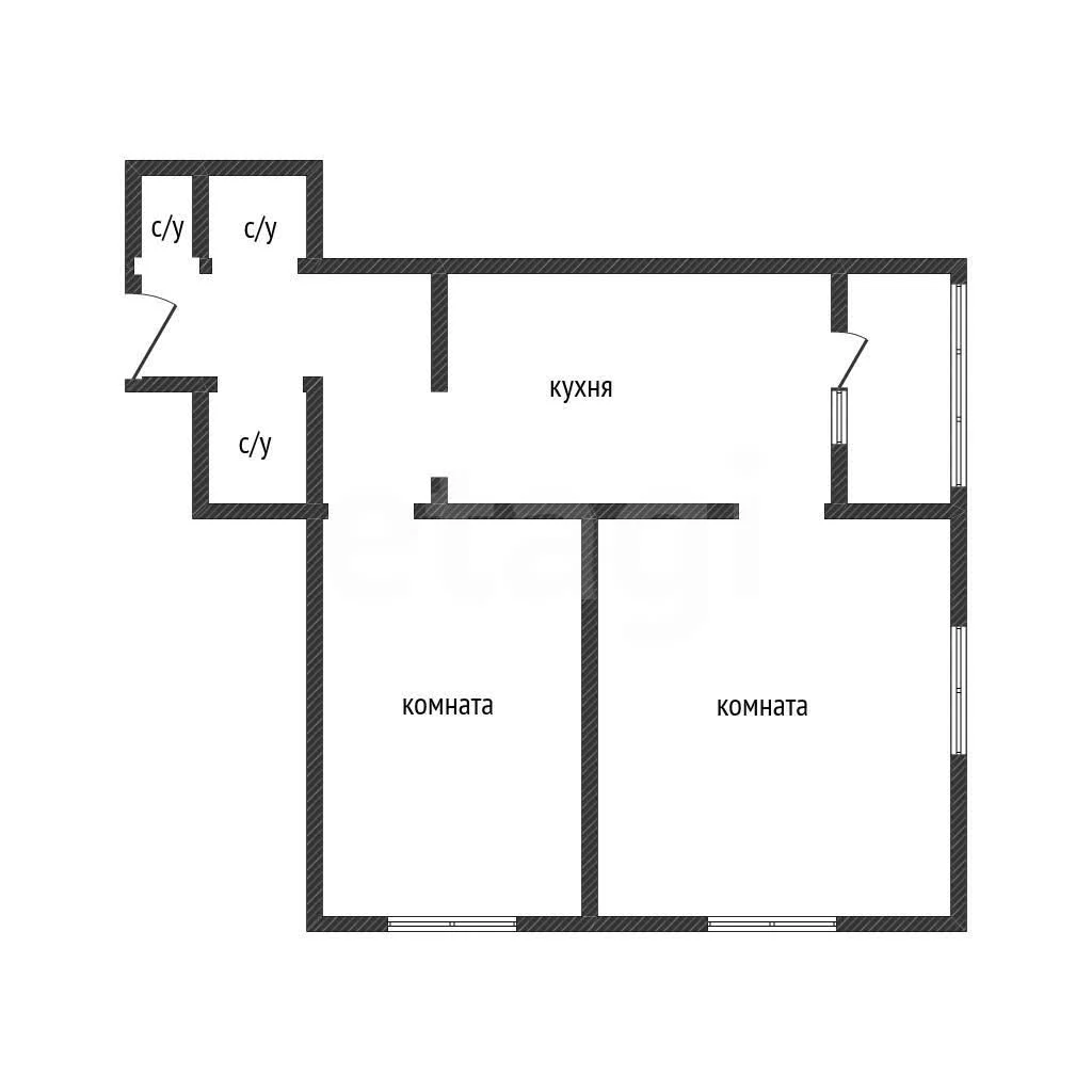 2-к квартира, 56.1м² (улица Автолюбителей, 1дк3) - миниатюра 11