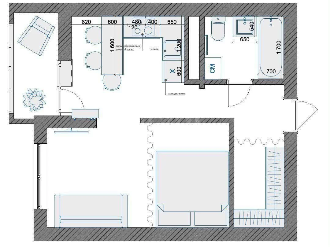 1-к квартира, 32.6м² (улица имени Героя Георгия Бочарникова, 4к2) - миниатюра 10