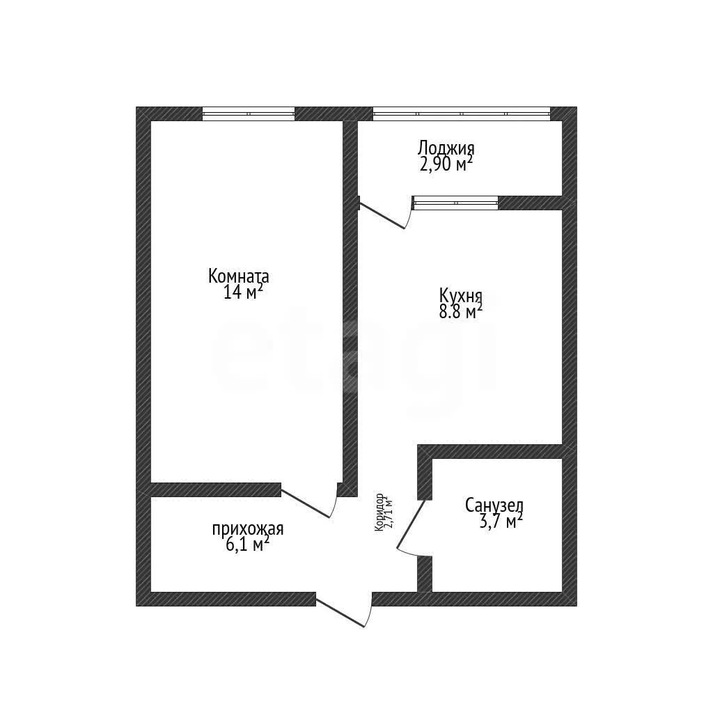 1-к квартира, 32.6м² (улица имени Героя Георгия Бочарникова, 4к2) - миниатюра 11
