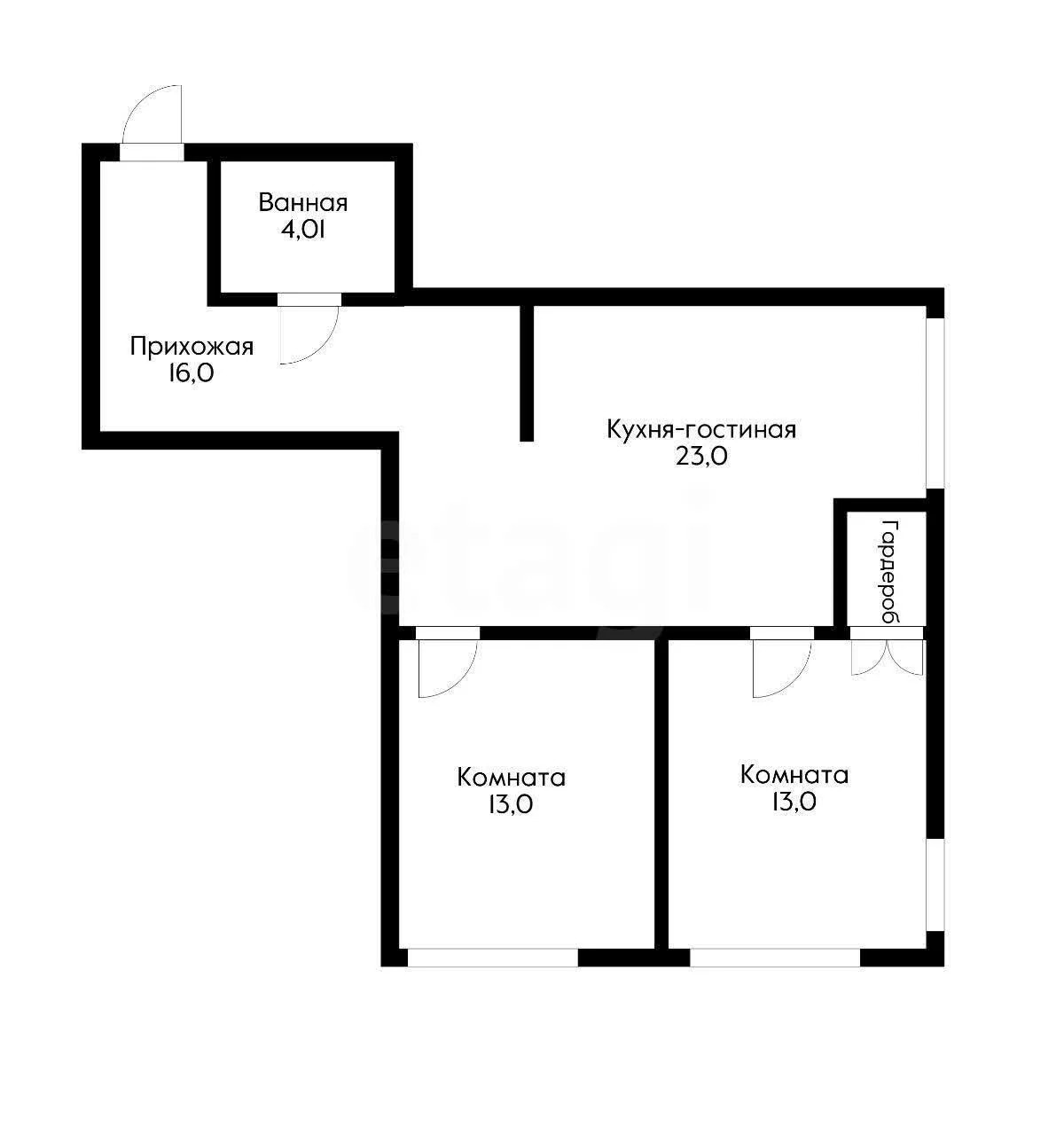 2-к квартира, 63.8м² (Домбайская улица, 57) - миниатюра 15